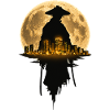 Moonlit Samurai Cityscape