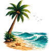 Tropical Palm Tree Beach Summer T-Shirt 