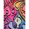 Kaleidoscopic Faces Graffiti