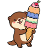 Otter Rainbow Ice Cream Cone