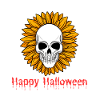Sunflower Skull Halloween Tee
