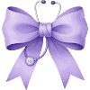 Purple Bow with Stethoscope