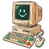Retro Pixel Smile Computer