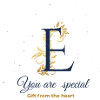 Elegant E with Gold Flourish