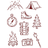 Adventure Enthusiast Camping Doodle Collage