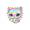 Pastel Rainbow Kitten
