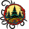 Forest Summit Badge Sunset