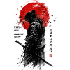 Samurai Shadow under Red Sun