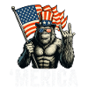 Bigfoot Merica Rock American Flag