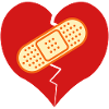 broken heart with bandaid