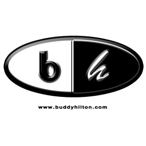 Buddy Hilton Logo black white w black text