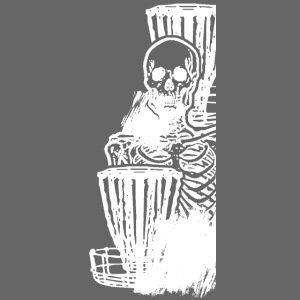 Disc Golf Until Death Skeleton White Print