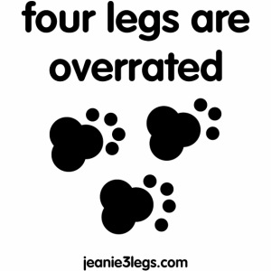 Jeanie3legs, 4 legs are overrated pawprint