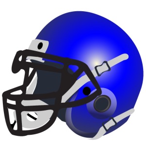 blue football helmet