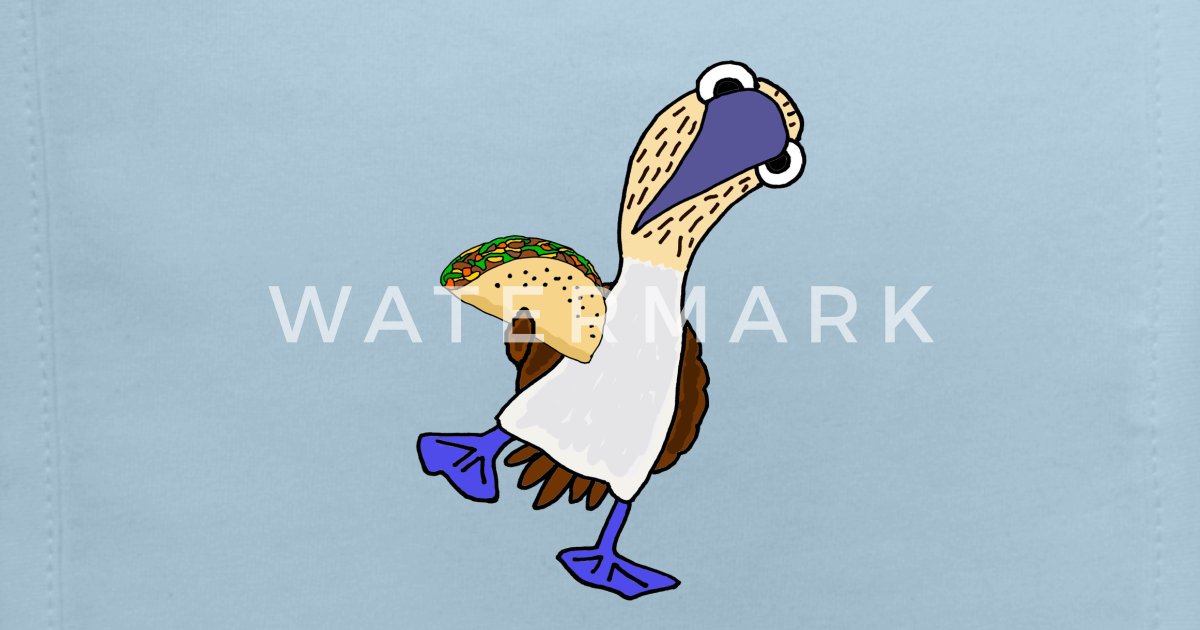 Funny Blue-footed booby bird eating taco cartoon' Baby Bib | Spreadshirt