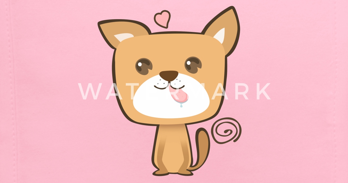 Cute Dog Kawaii Cartoon Character Drawing' Baby Bib | Spreadshirt