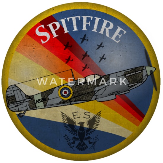 Black Unisex T-Shirt Geek Retro Military Aircraft Vintage Spitfire Air Force