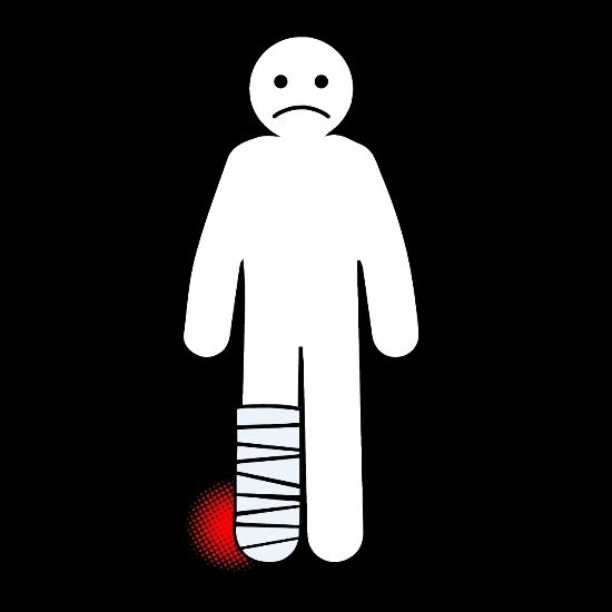 Broken Ankle Cast Bone Recovery Get Well Soon Full Color Panoramic