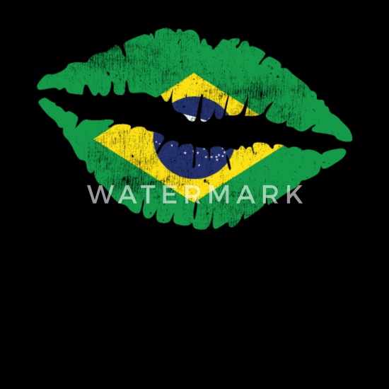 Brazilian Kiss Pride Nationality Country Flag Juniors T-shirt Brazil Lips 