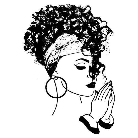 Black Woman With Turban Praying African American Iphone Case Flexible White Black