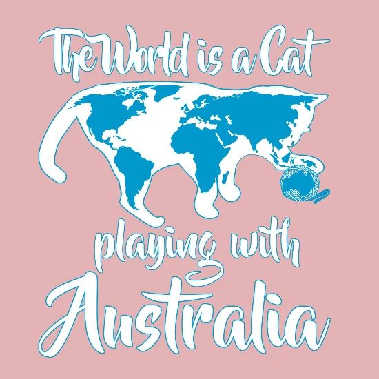 Funny Cat Plays With Australia World Map Gift Women S Tri Blend Racerback Tank Top Spreadshirt