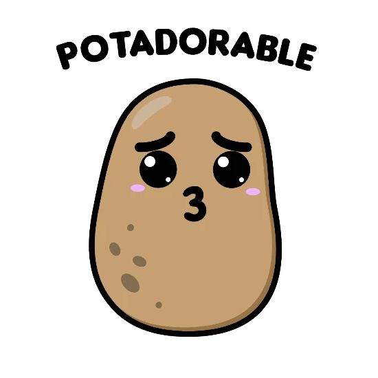 Adorable Cute Potato Kawaii Cartoon Large Buttons Spreadshirt