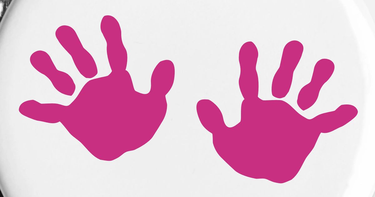 baby - hands - handprint Large Buttons | Spreadshirt