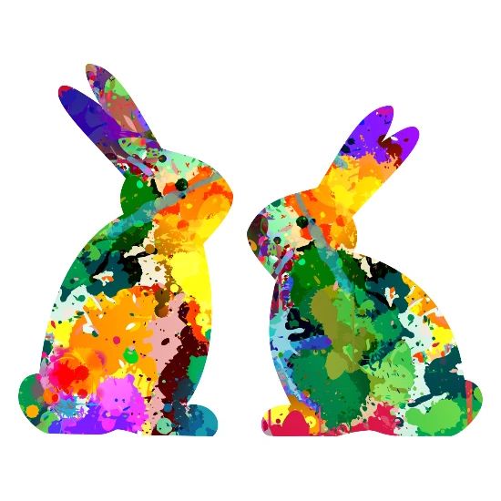 Hare Rabbit Easter Bunny Colourful Easter Animal Buttons Small 1 5 Pack White