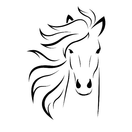 Horse face drawing outline Small Buttons | Spreadshirt