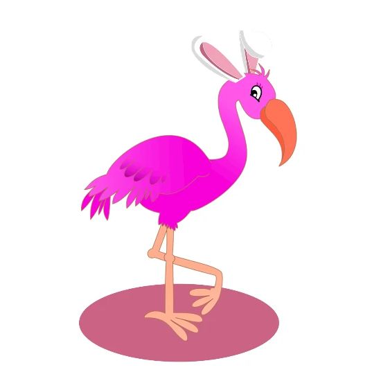 Flamingo With Easter Bunny Ears Cute Pink Bird Buttons Small 1 5 Pack White