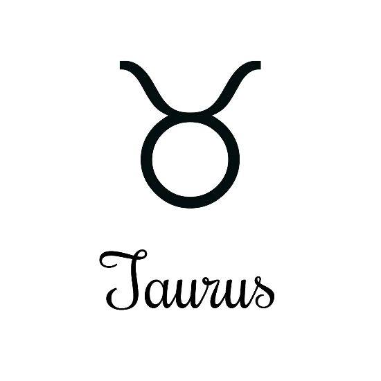 Taurus black on white Star Sign Astrology Design Buttons small 1'' (5-pack)