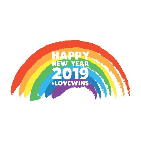 Happy New Year 2019 Lgbt Gay Lesbian Pride Rainbow Iphone X Xs Case White Black