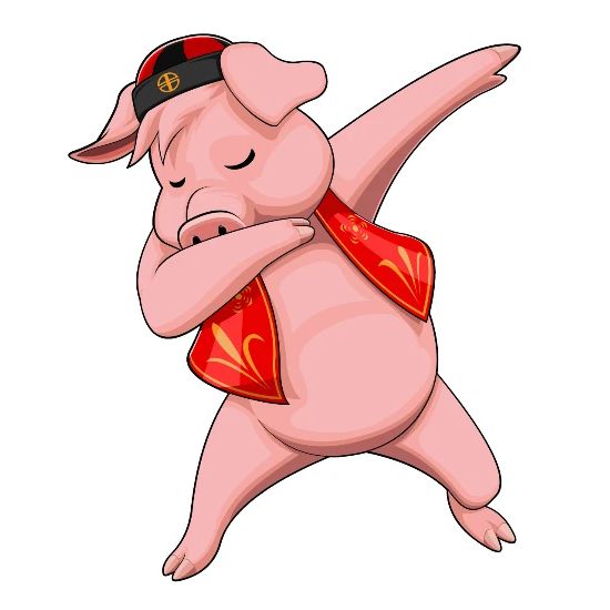 Dabbing Chinese New Year Pig Iphone X Xs Case White Black