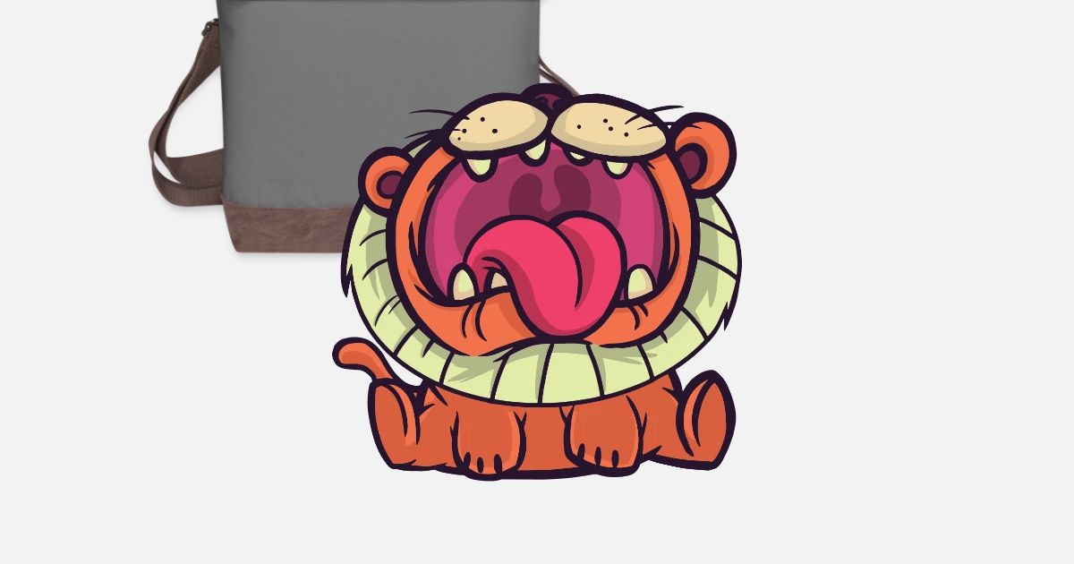 Lionceau Mignon Pleurant Bebe Lion Dessin Anime Drole Sac A Dos En Toile Spreadshirt