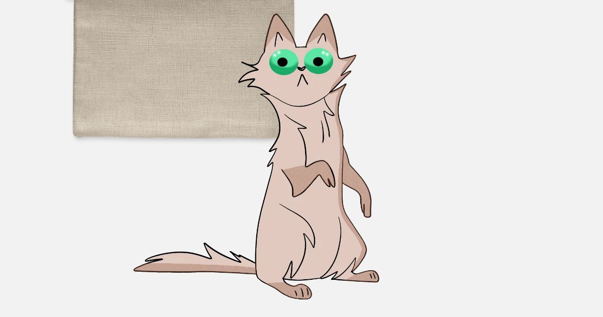 Drole Hilarant Choque Caricature De Chat Gris Surpris Trousse Spreadshirt