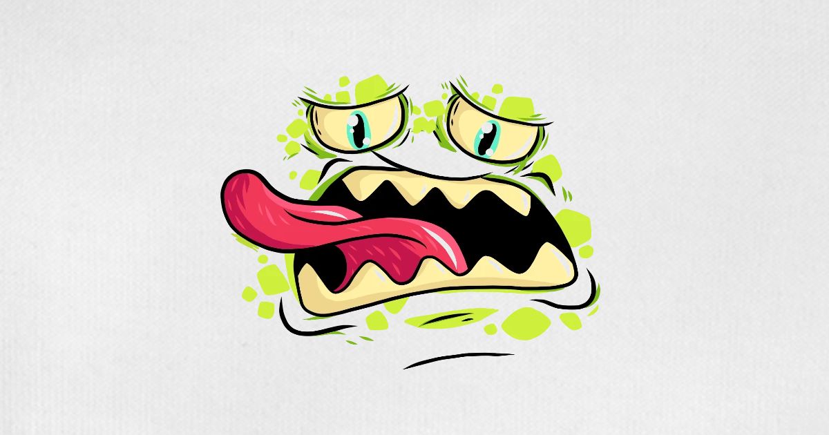 Funny green Monster Cartoon tongue sticking out' Youth Face ...