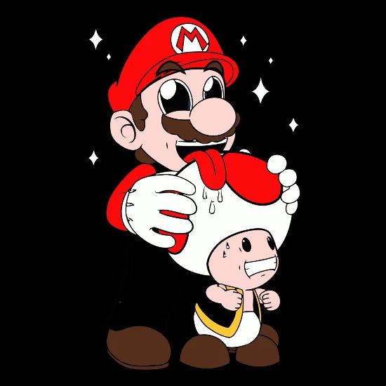Mario Licking Toad Men's Zip Hoodie | Spreadshirt