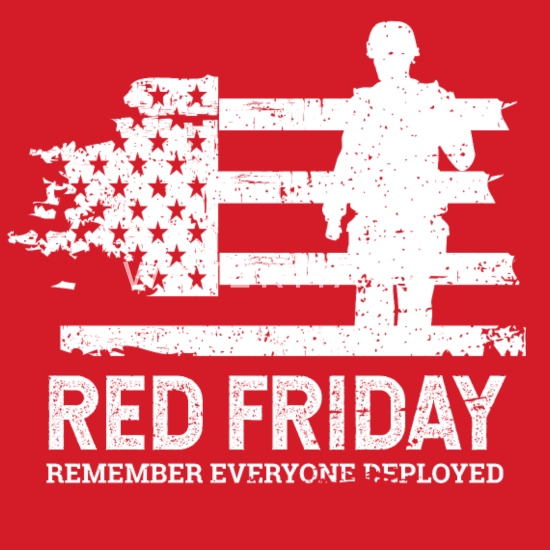 Teenagers Teen Girl RED Friday Remember Everyone Deployed Printed Long Sleeve 100% Cotton T-Shirts 