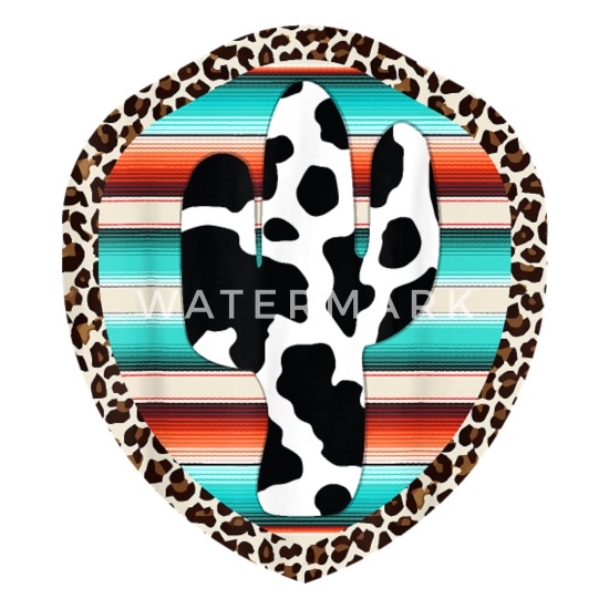 Funny Serape Cactus designs Western Cute Serape Cow Print Cactus Leopard Pattern Throw Pillow 18x18 Multicolor