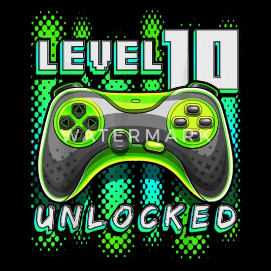 Level 10 Unlocked Video Gamer 10 Years Old 10 Birthday Gifts T-Shirt