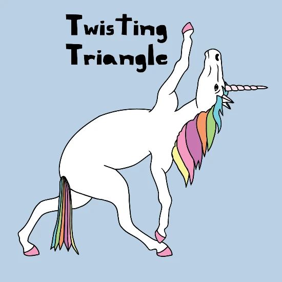 Yoga Unicorn Twisting Triangle Pose Men's T-Shirt ...