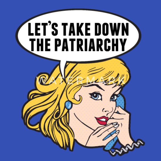 16x16 Epic Love Designs Funny Retro Feminist Let's Take Down The Patriarchy Throw Pillow Multicolor