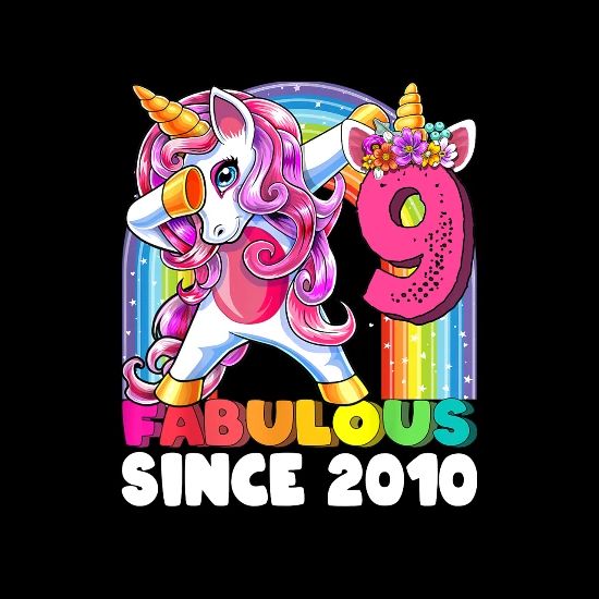 T-shirt Bébé Anniversaire Juin Licorne Dabbing Avec Lunettes De Soleil - Noir