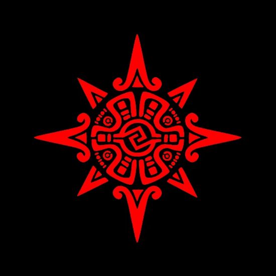 New Red Ancient Aztec Sun Symbol Men S Black Mayan Women s T Shirt 