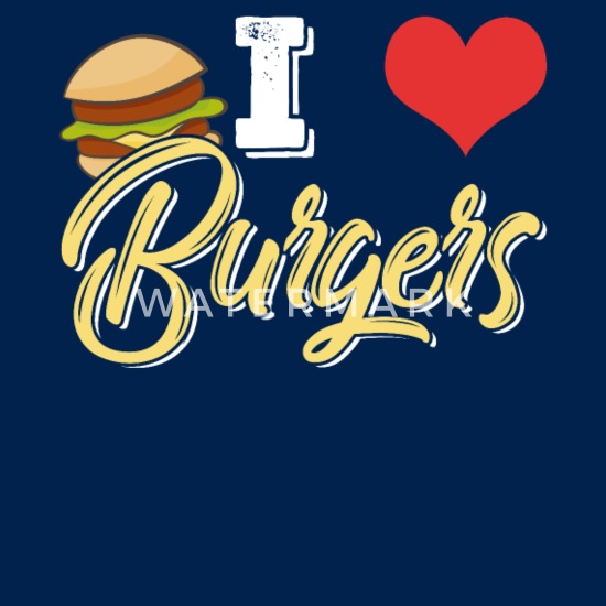 Women's Cotton T-Shirts 'I Love Burgers' Men's TA001718 