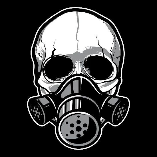 Skull Gas Mask Horror Spooky Creepy Duffel Bag Black