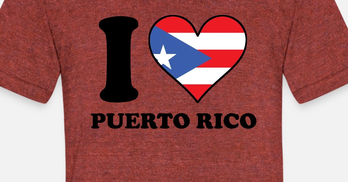 I Love Puerto Rico Puerto Rican Flag Heart Unisex TriBlend TShirt