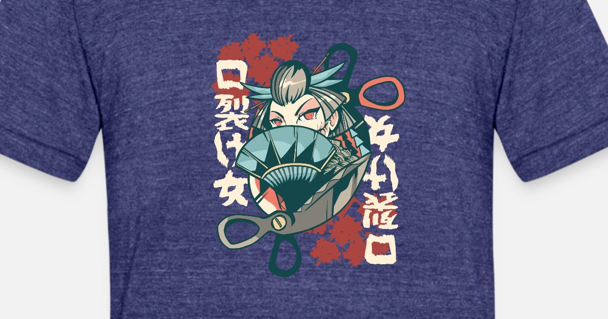 Japanese Anime Kuchisake Onna Fan Japanese Symbols Unisex Tri Blend T Shirt Spreadshirt