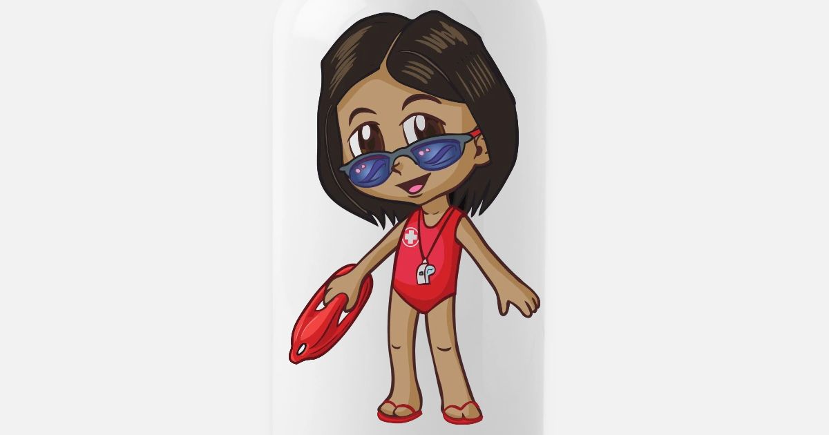 Lifeguard Funny Cartoon Design Water Bottle Spreadshirt