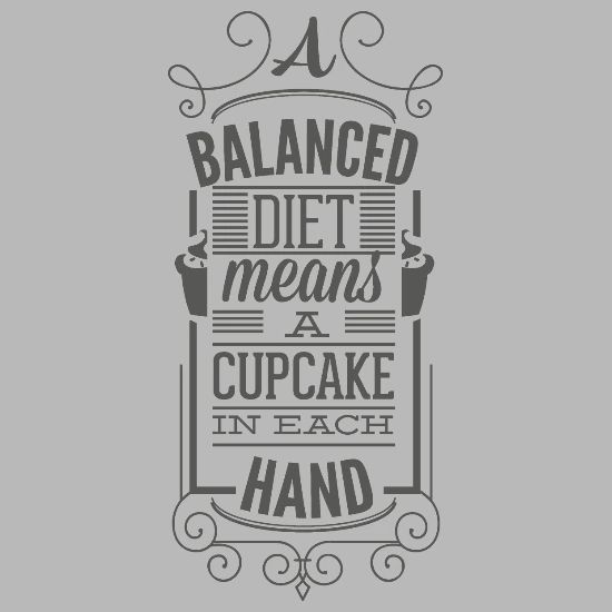 A Balanced Diet Means A Cupcake In Each Hand Travel Mug Spreadshirt